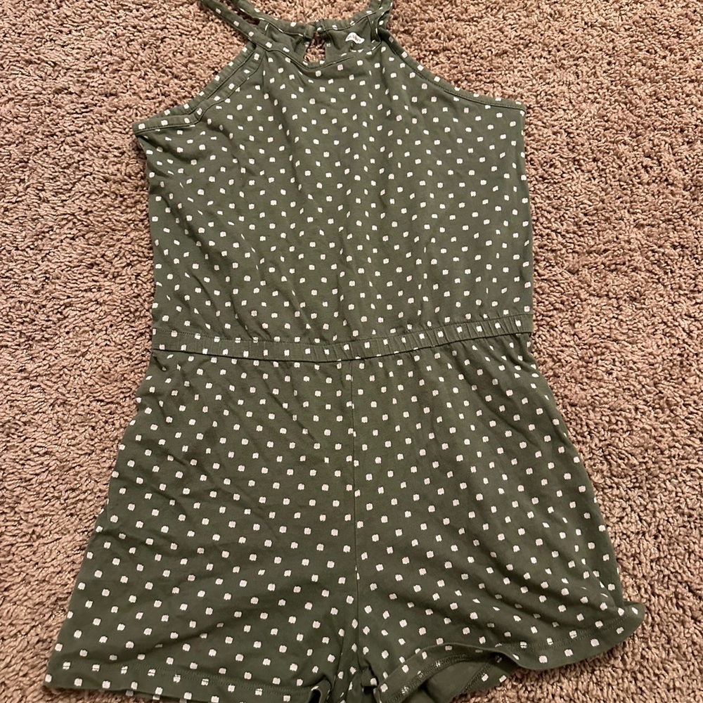Old Navy Kids Green Polka Dot Romper